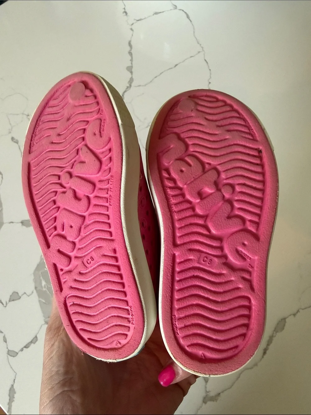Native Kids Pink Slip-On Water Shoes with White Toe